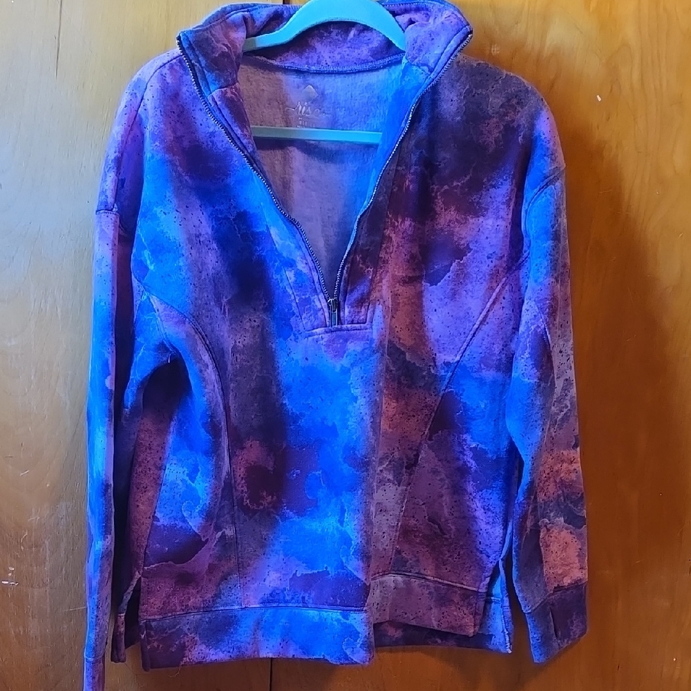 LuLaRoe Purple and Blue Tie-Dye Hoodie
